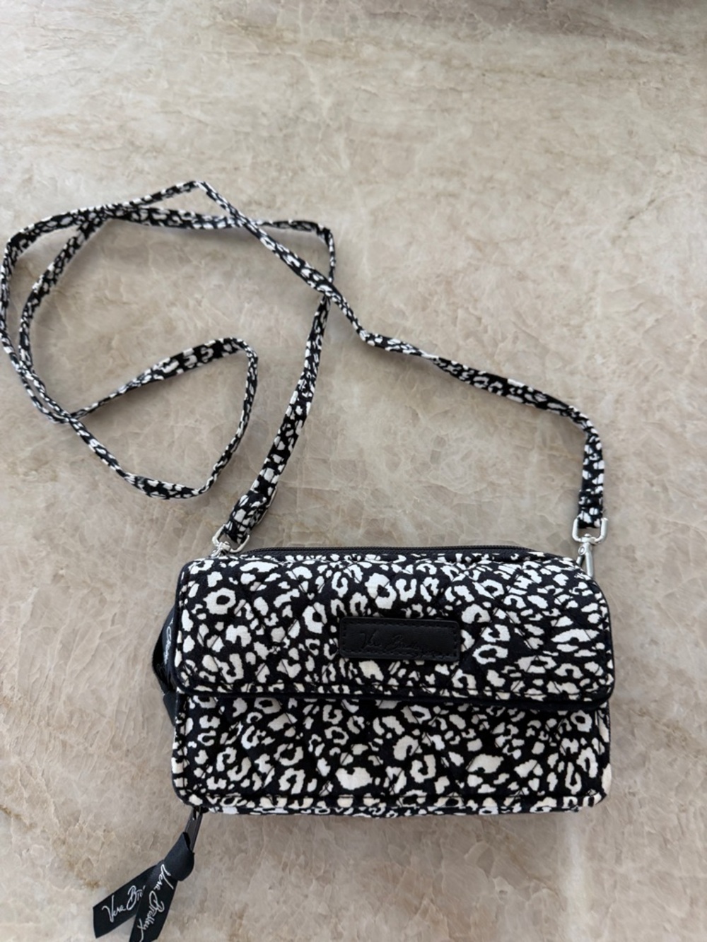 Vera Bradley All in One Crossbody RFID Wristlet Wallet in Camocat Animal Print